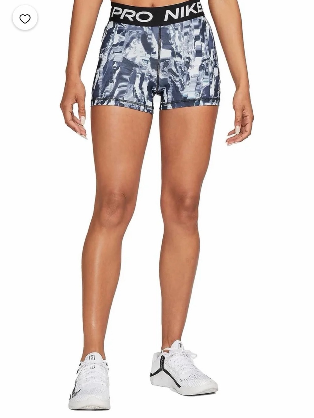 Nike Pro Kids Bike Shorts in Black and Gray Marble Print